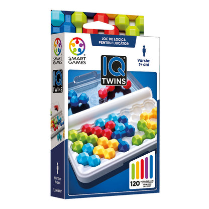 Smart Games - IQ Twins, joc de logica cu 120 de provocari, 7+ ani, editie lb. Romana