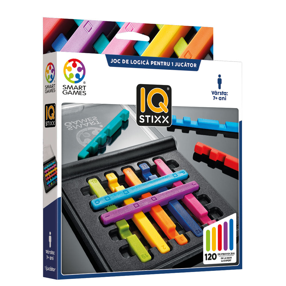 Smart Games - IQ Stixx, logikai játék 120 kihívással, 7 év feletti, font kiadás. román