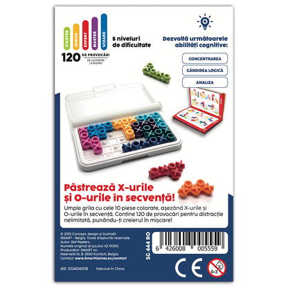 Smart Games - IQ XOXO, joc de logica cu 120 de provocari, 6+ ani, editie lb. Romana