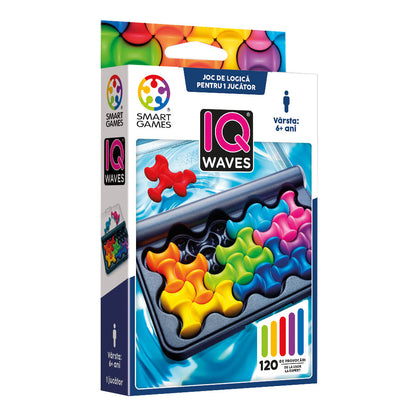 Smart Games - IQ Waves, joc de logica cu 120 de provocari, 6+ ani, editie lb. Romana
