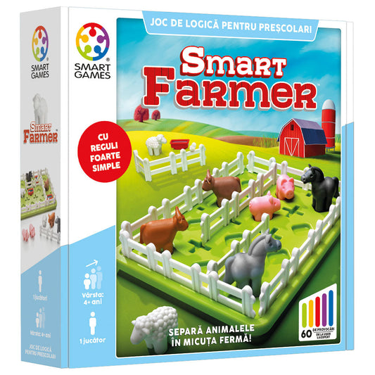 Smart Games - Smart Farmer, logikai játék 60 kihívással, 4+ év, lb kiadás. román