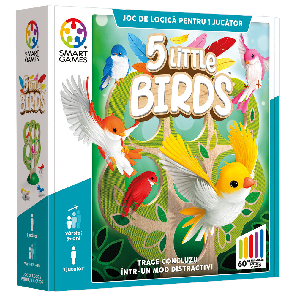 Smart Games - 5 Little Birds, logikai játék 60 kihívással, 5 év felett, lb kiadás. román