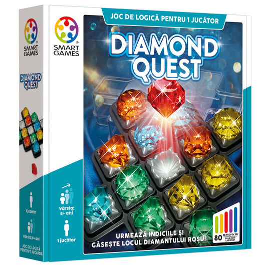 Smart Games - Diamond Quest, logikai játék 80 kihívással, 8 év feletti, font kiadás. román