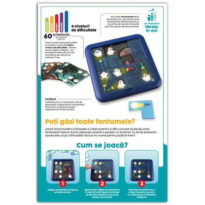 Smart Games - Ghost Hunters, joc de logica cu 60 de provocari, 5+ ani, editie lb. Romana