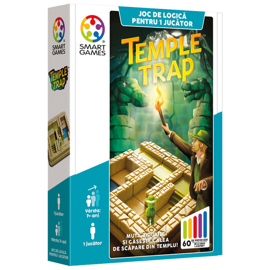Okos játékok - Temple Trap, logikai játék 60 kihívással, 7 év feletti, font kiadás. román