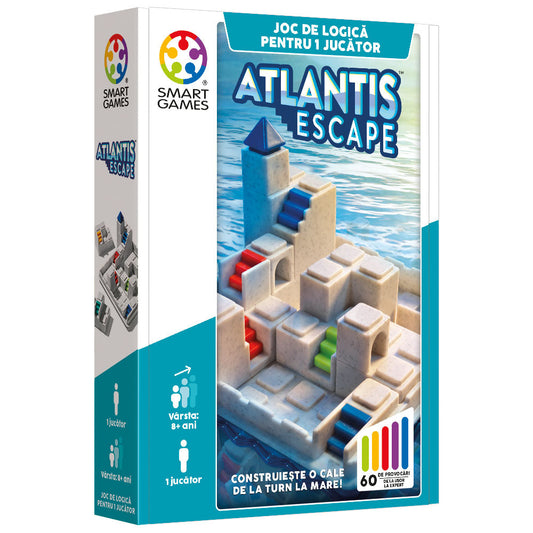 Smart Games - Atlantis Escape, logikai játék 60 kihívással, 8+ éves, font kiadás. román