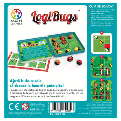 Smart Games - Logibugs, joc de logica cu 48 de provocari, 6+ ani, editie lb. Romana