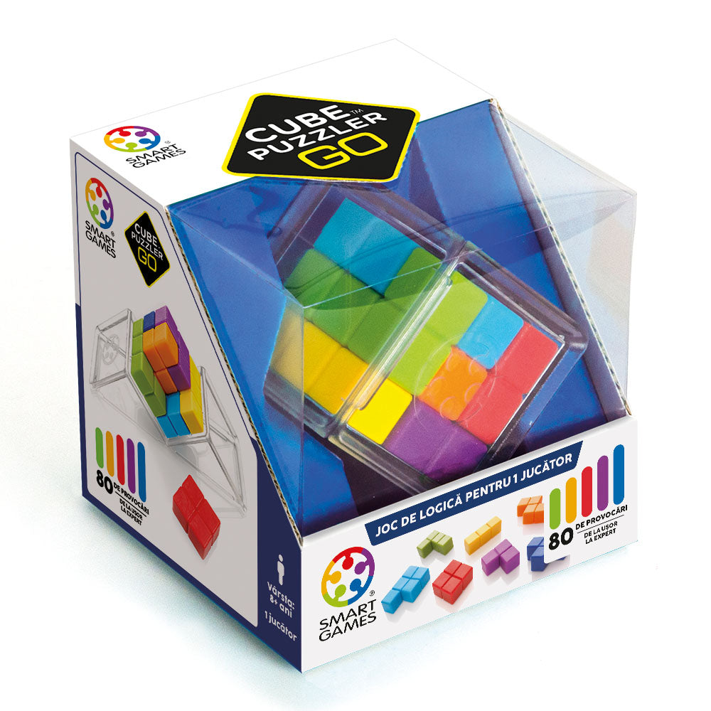 Smart Games - Cube Puzzler Go, logikai játék 80 kihívással, 8 év feletti, font kiadás. román