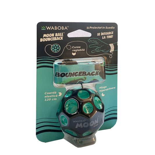 Minge hipersaritoare, cu sistem de prindere - Waboba Bounceback Moon Ball, culori asortate, RO