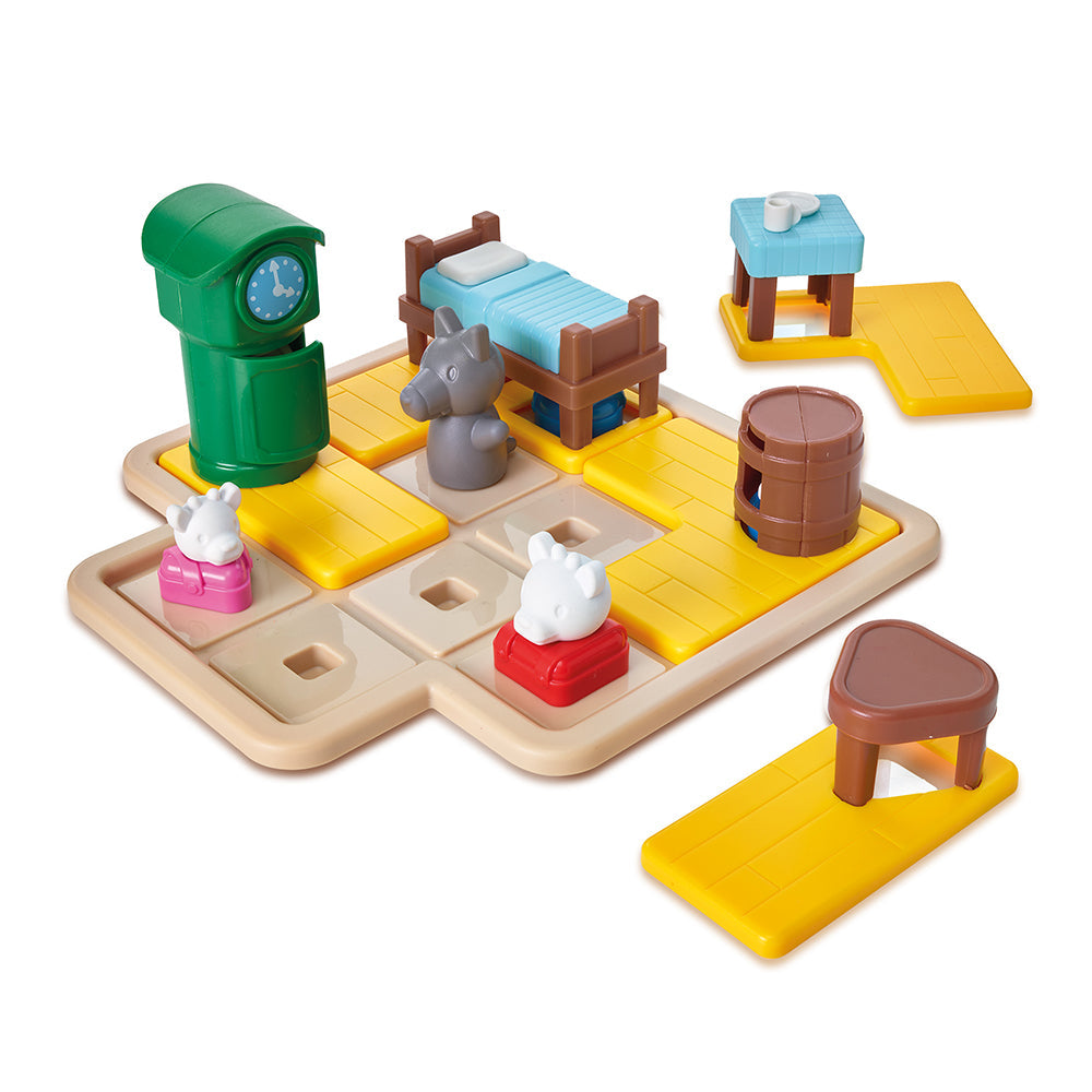 Smart Games - The Wolf & The 7 Goats - Deluxe, joc de logica cu 48 de provocari, 3+ ani,  editie lb. Romana