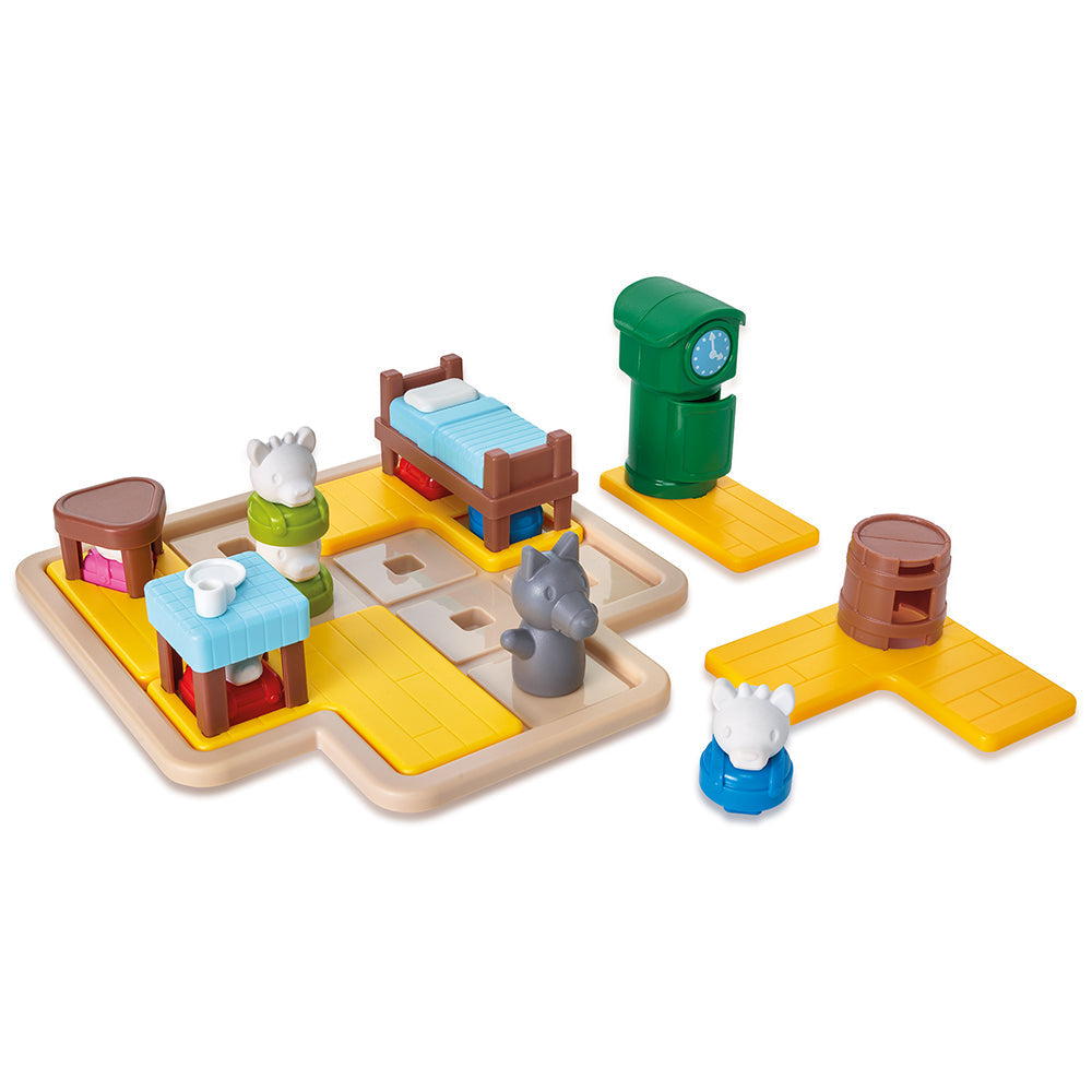 Smart Games - The Wolf & The 7 Goats - Deluxe, joc de logica cu 48 de provocari, 3+ ani,  editie lb. Romana