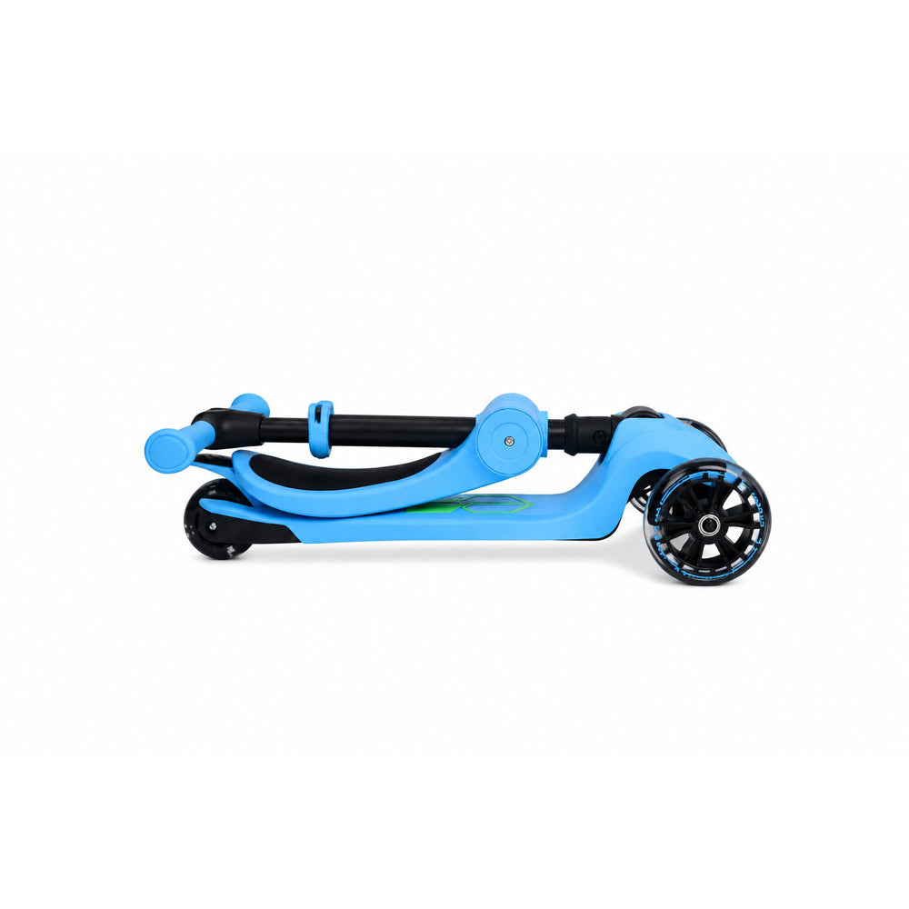 Trotineta copii pliabila, albastru, Lamborghini Kick'n'Roll  L5 2in1, cu 3 roti luminoase, ghidon reglabil, scaun retractabil, 3+ ani, suport maxim 50kg, suport maxim 20 kg scaun