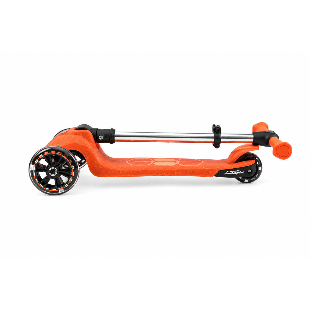 Trotineta copii pliabila, portocaliu, Kick'n'Roll  L5 Jelly, cu 3 roti luminoase si platforma cu banda de LED multicolorata, ghidon reglabil, 3+ ani, suport maxim 50kg