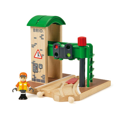 Macaz cu semafor electronic pentru trenulete BRIO, 3+ ani