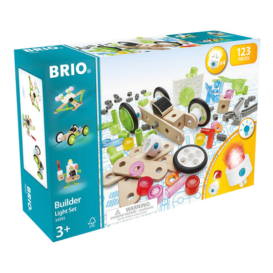 Építőszett játék lámpákkal, 123 db BRIO, 3+ év