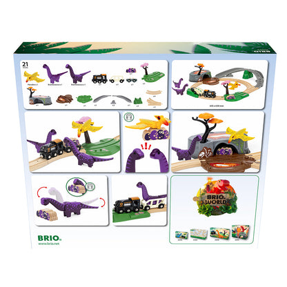 Set aventura dinozaurilor pentru trenulete BRIO, 3+ ani