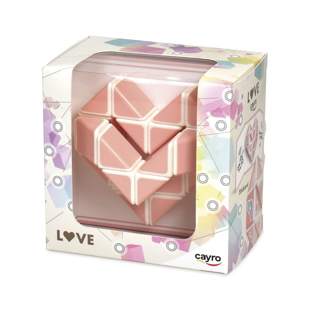 Puzzle logic sarpe, in forma de inima 3D, roz, cu colectie de stickere tematice, Cayro