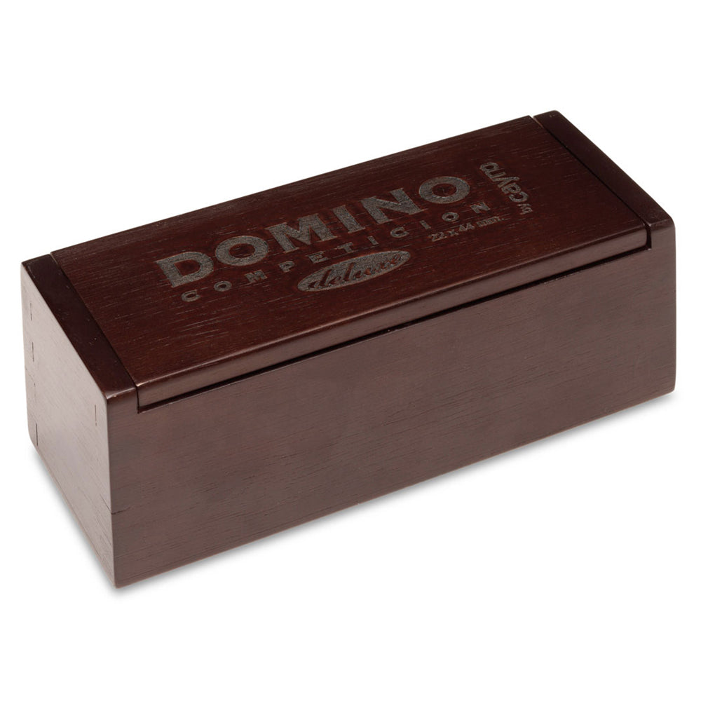Imagine Joc Domino Clasic Premium, in caseta lemn, 28 piese cu insertie de metal, Cayro
