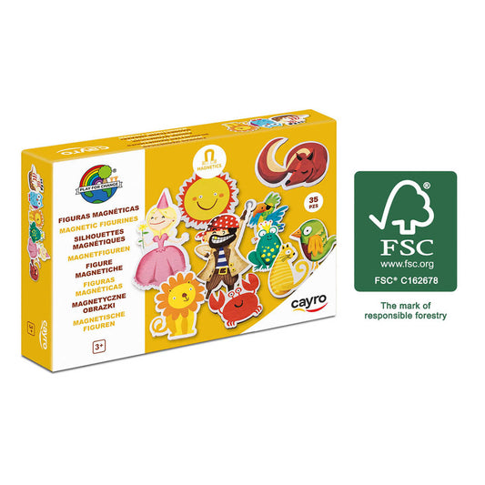 Set figurine magnetice pentru copii, din lemn– 35 Piese – Cayro