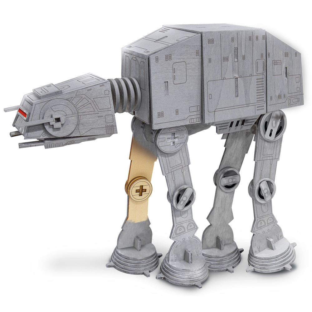 Imagine - Macheta de asamblat, Wood WorX - Star Wars - AT-AT Walker, cu 90+ piese din lemn + vopsea, pensula si adeziv inclus