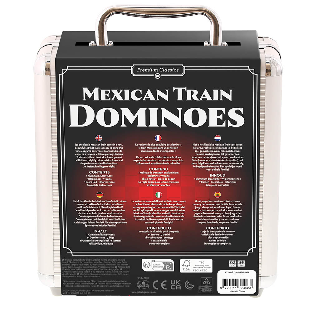 Premium Classics - Mexican Train Dominoes - Joc Domino Trenul Mexican , in cutie metalica