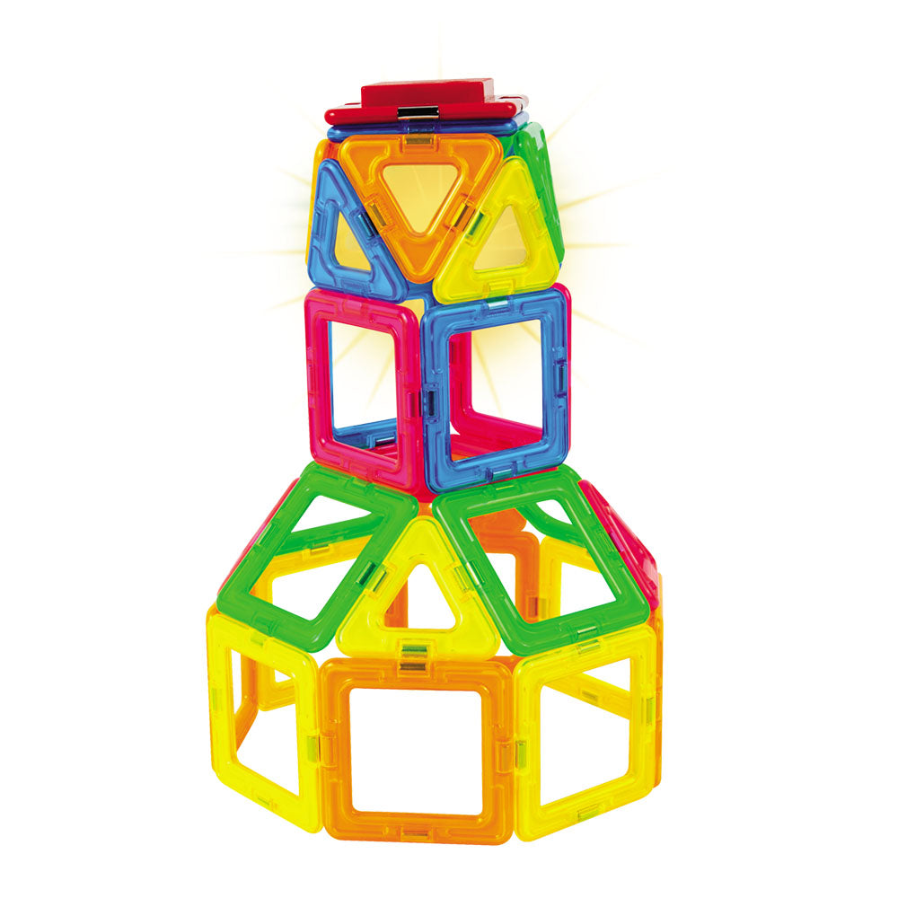 Joc magnetic de constructie Magformers Neon Led Set - Lumini de Neon, 31 piese