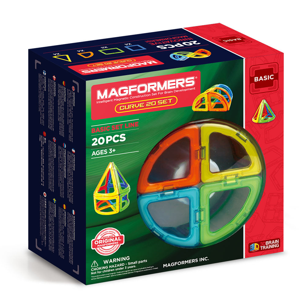 Mágneses építőkészlet Magformers Curve Set - Curves, 20 db