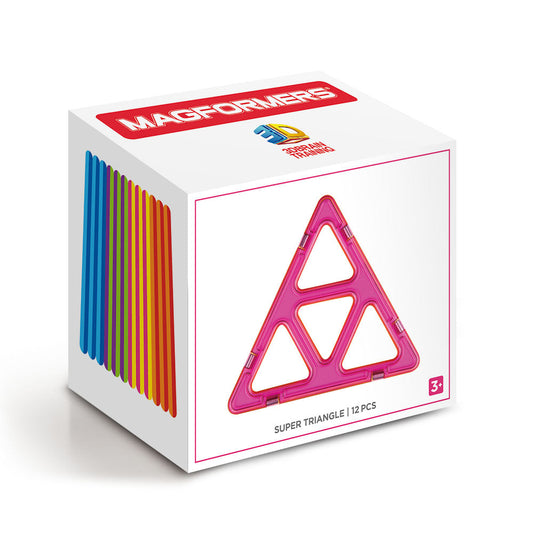 Magformers Super Triangle Set - 12 db háromszög alakú mágneses építőelem
