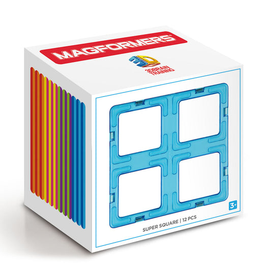 Magformers Super Square Set mágneses építőkészlet - 12 db négyzet alakú darab