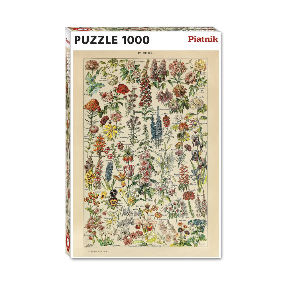 Puzzle Piatnik, Flowers - Adolphe Millot, 1000 piese