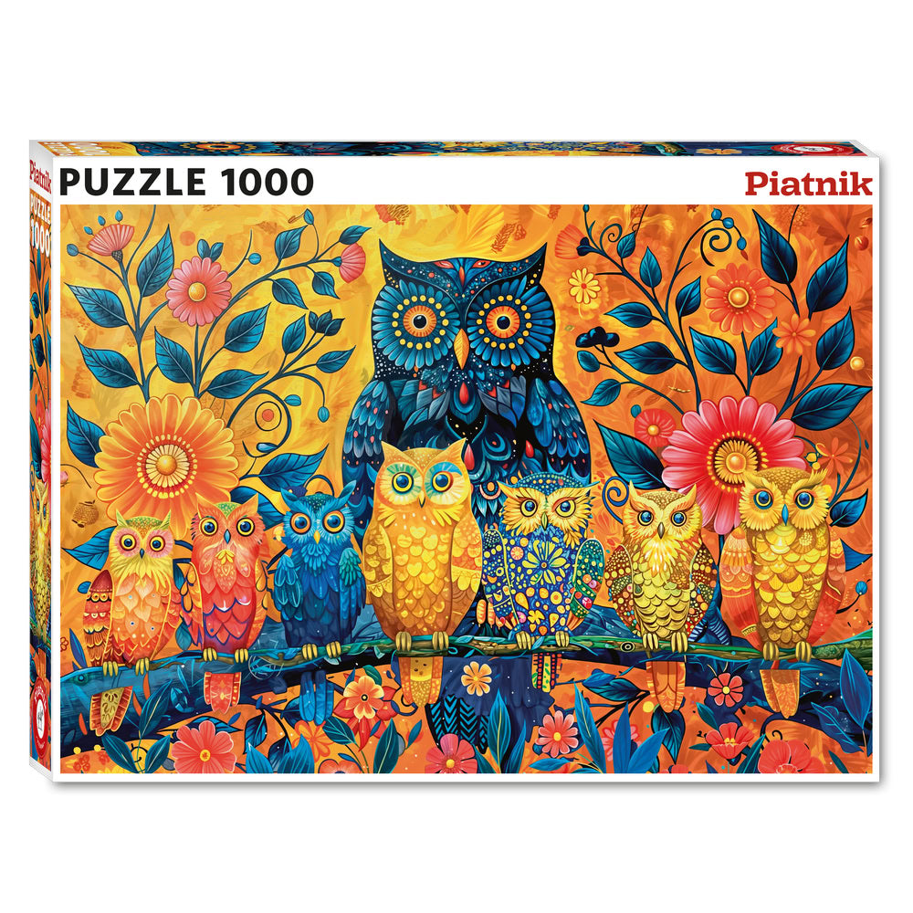 Puzzle Piatnik, Colorful Owls, 1000 piese