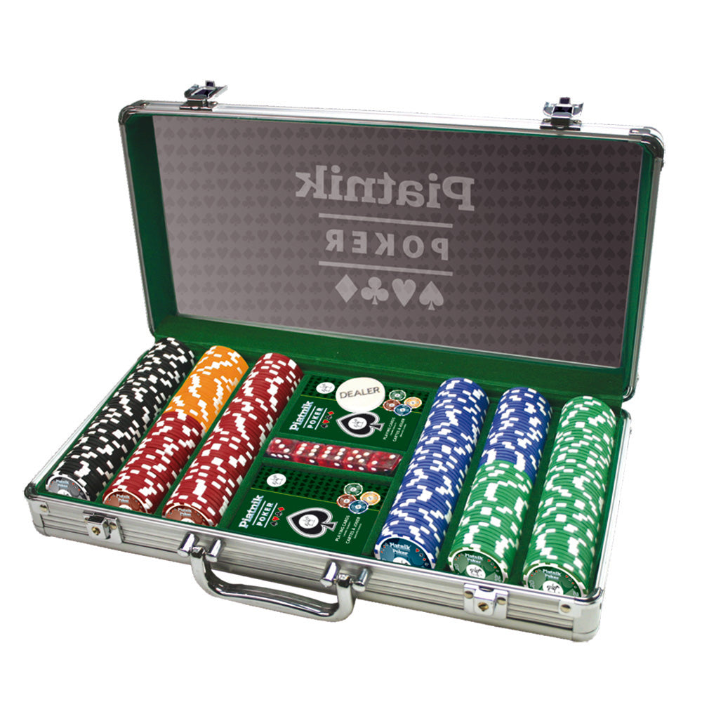 Imagine Set Poker profesional, 300 jetoane de cazinou de 14 grame, 2 pachete carti de joc, 5 zaruri - Piatnik