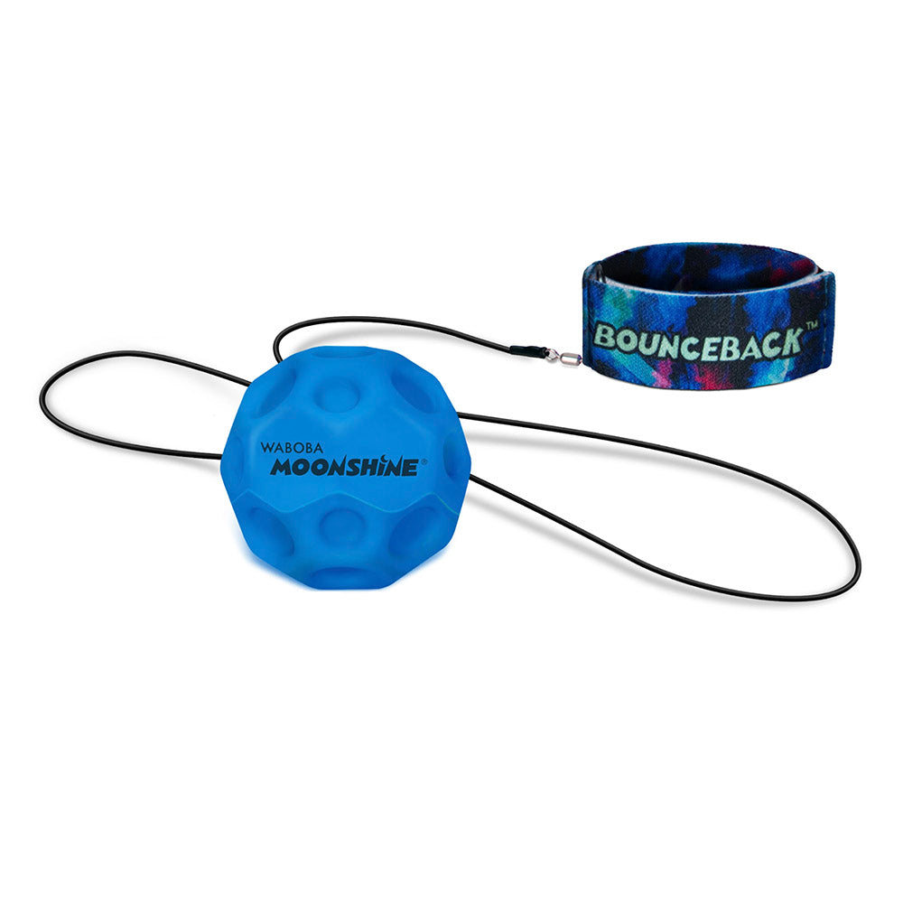 Minge hiper saritoare, cu sistem de prindere - Waboba Bounceback Moonshine, cu led, lumineaza la aruncare, culori asortate
