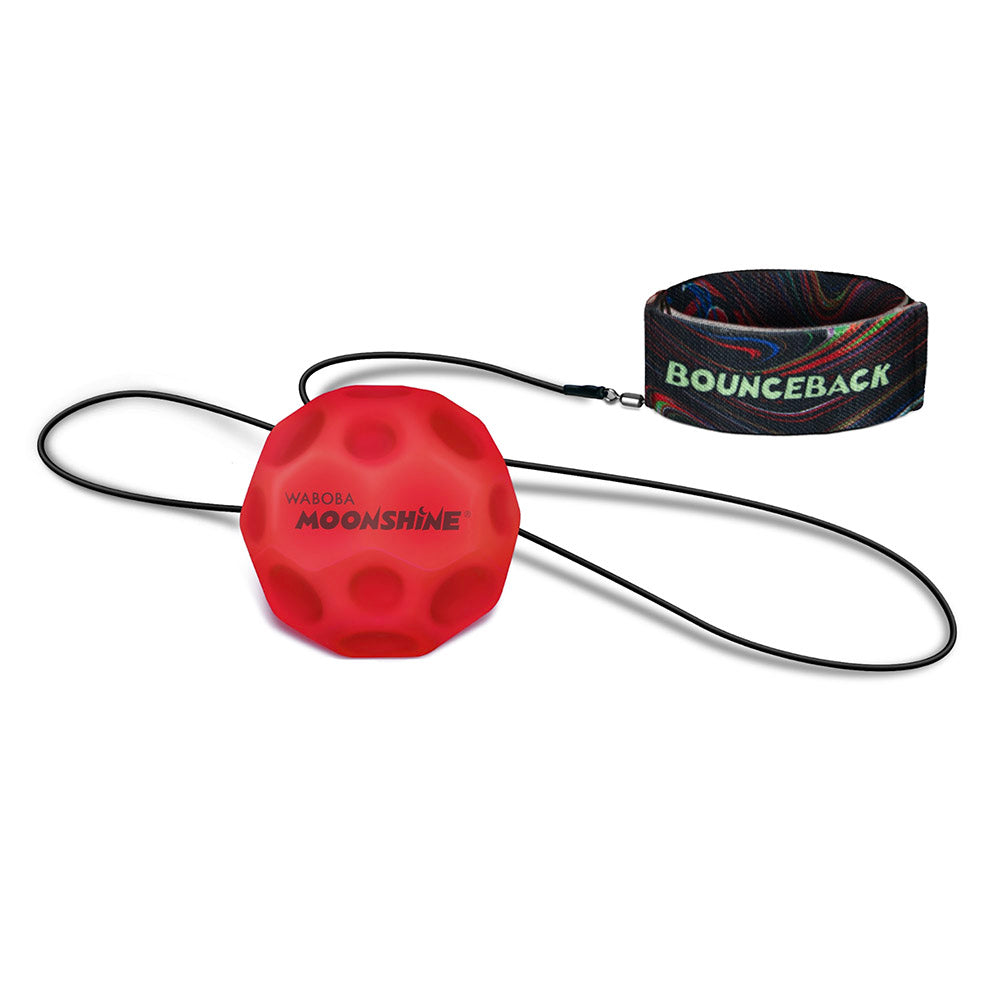 Minge hiper saritoare, cu sistem de prindere - Waboba Bounceback Moonshine, cu led, lumineaza la aruncare, culori asortate