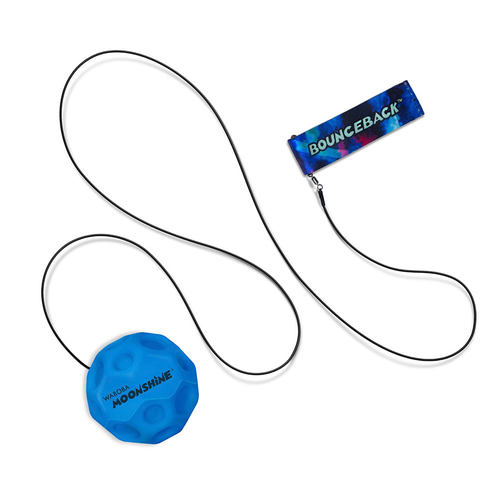 Minge hiper saritoare, cu sistem de prindere - Waboba Bounceback Moonshine, cu led, lumineaza la aruncare, culori asortate