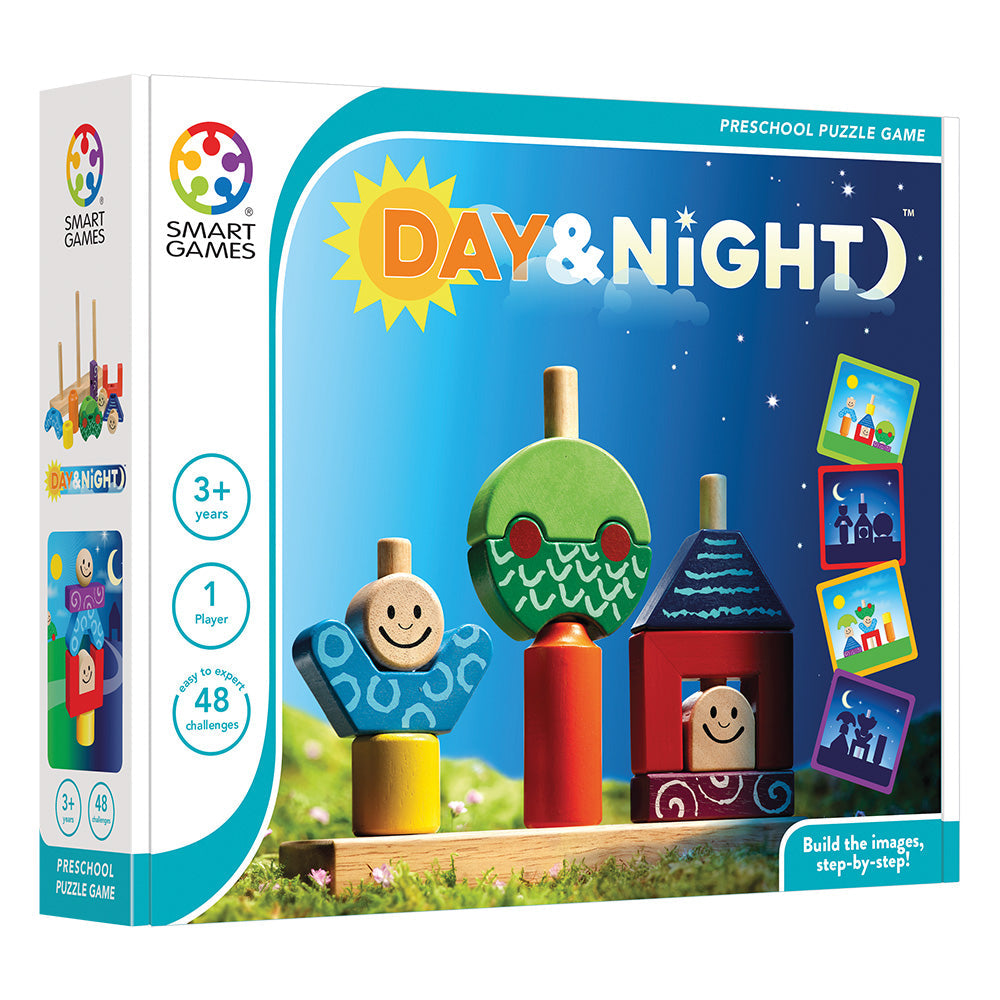Smart Games - Day &amp; Night, logikai játék 48 kihívással, 2+ éves, nemzetközi kiadás