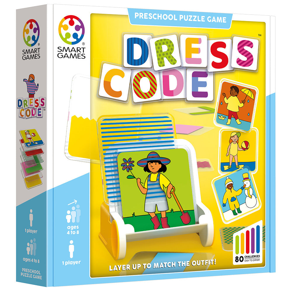 Smart Games - Dress Code, logikai játék 80 kihívással, 4+ év, nemzetközi kiadás