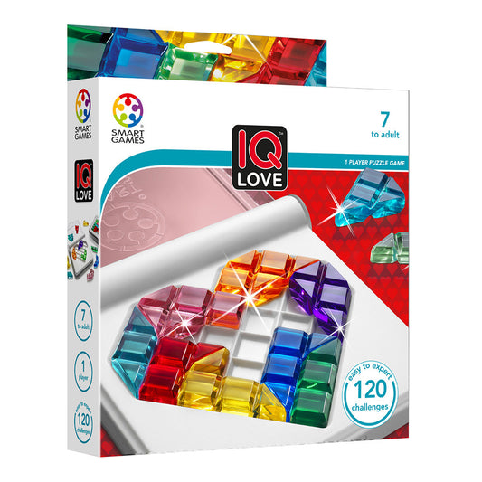 Smart Games - IQ Love, logikai játék 120 kihívással, 7 év feletti, nemzetközi kiadás