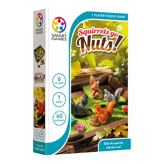 Smart Games - Squirrels Go Nuts!, joc de logica cu 80 de provocari, 6+ ani, editie internationala