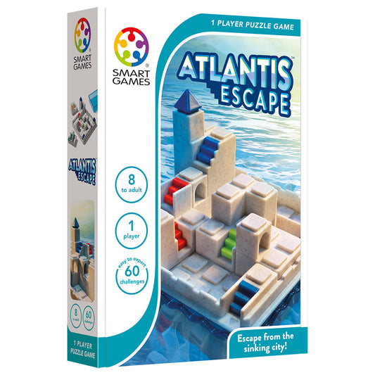 Smart Games - Atlantis Escape, joc de logica cu 60 de provocari, 8+ ani, editie internationala