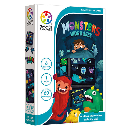 Smart Games – Monster Hide &amp; Seek, logikai játék 60 kihívással, 6+ év, nemzetközi kiadás