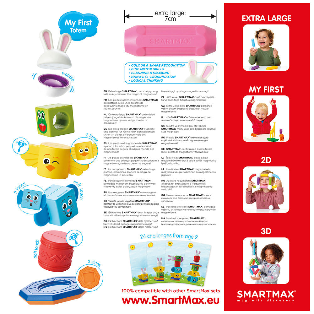 Joc magnetic Smart Max, My First Totem, Primul meu totem, 7 piese