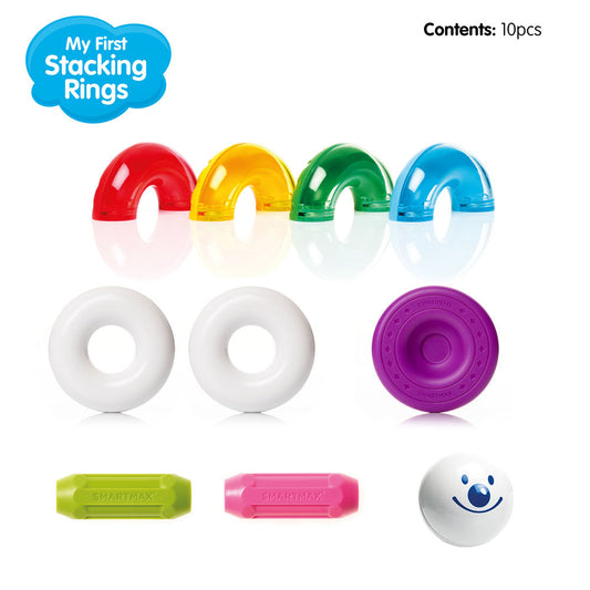 Smart Max mágneses játék, My First Stacking Rings, My first tower with rings, 10 db