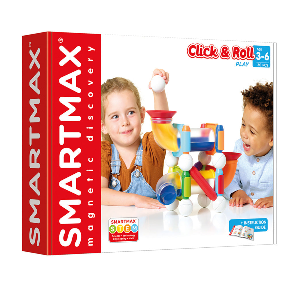 Smart Max mágneses játék, Click &amp; Roll, labdakonstrukciók, 30 darab