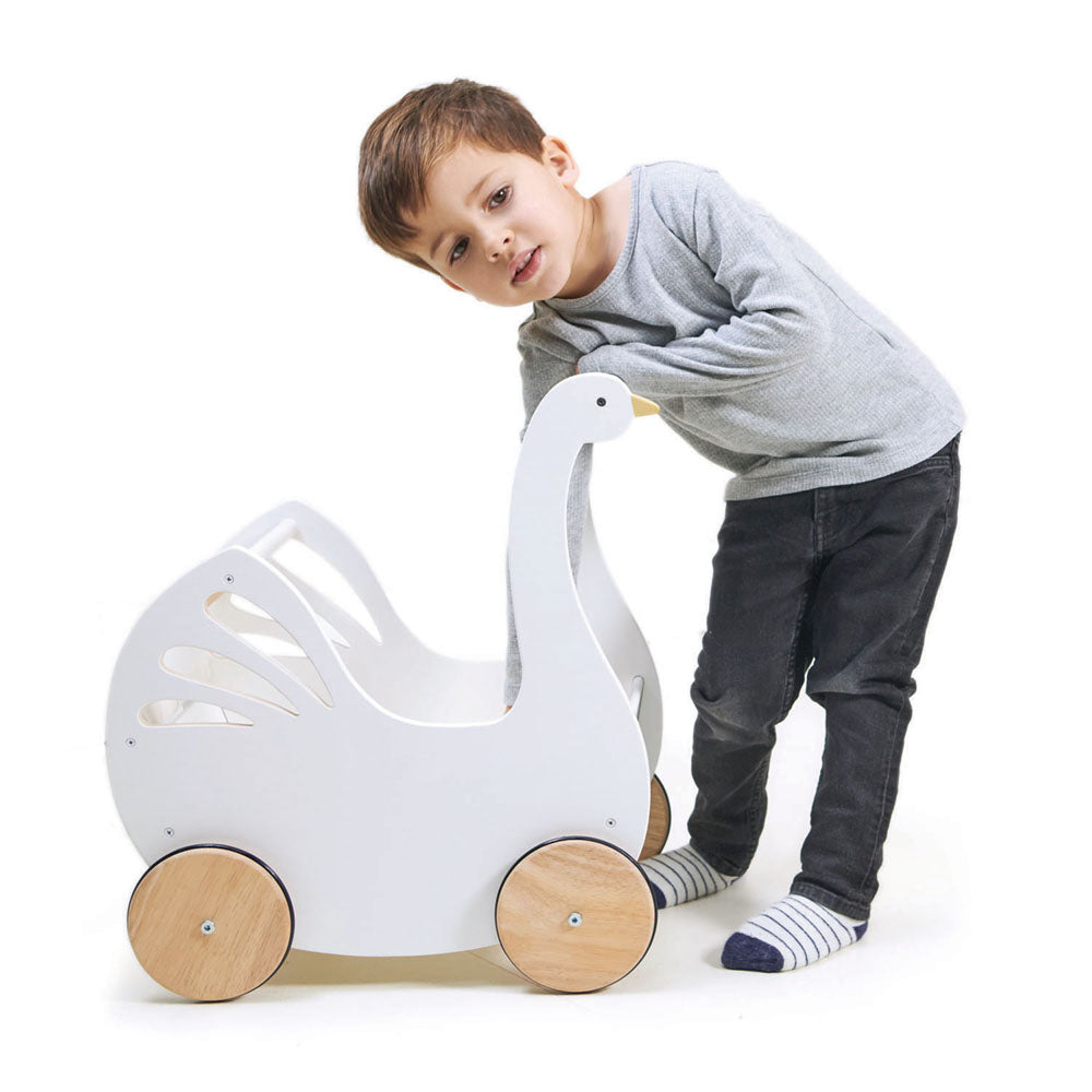 Imagine Carucior Lebada, din lemn premium - Sweet Swan Pram - TL8105