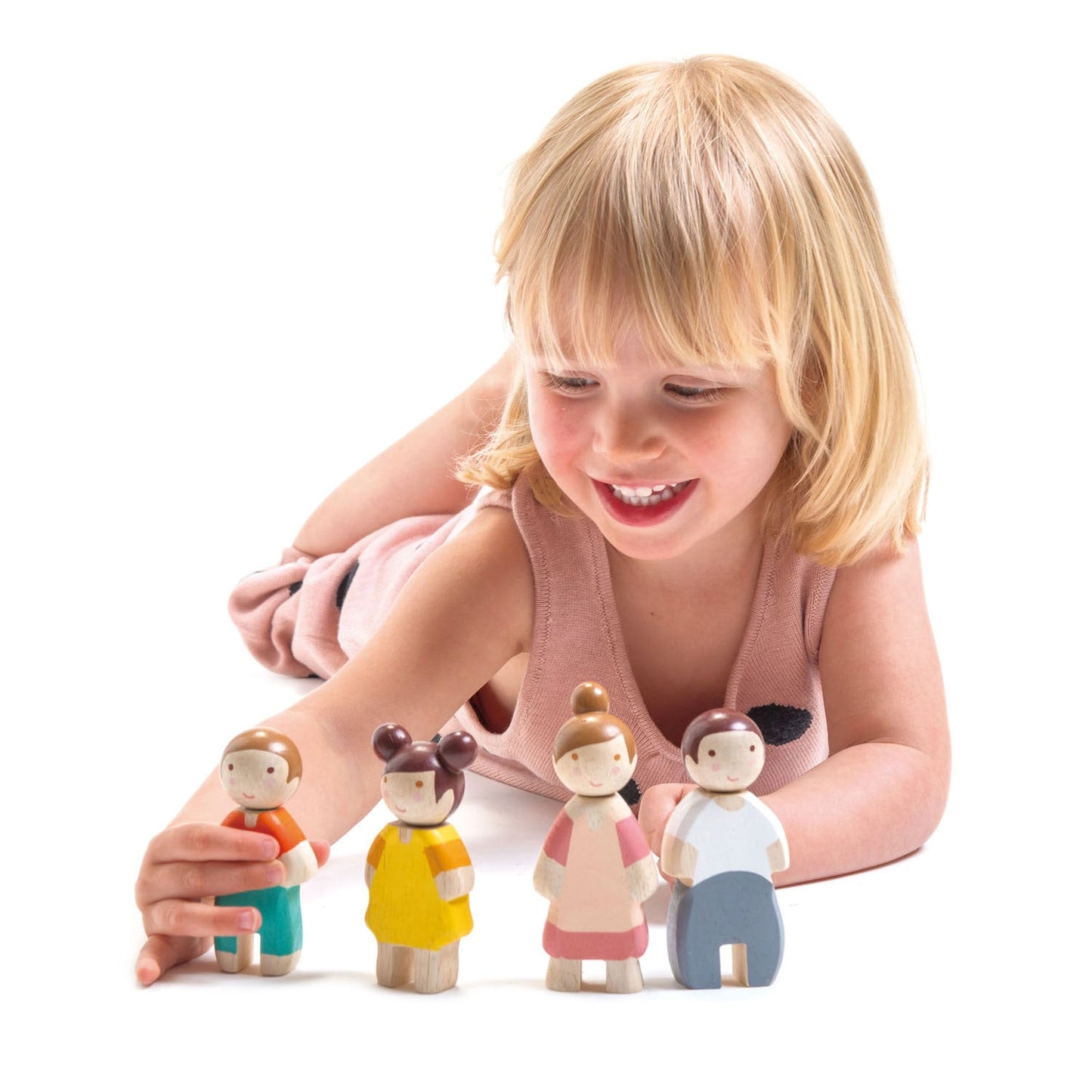 Figurine membri familei Leaf, din lemn premium - 4 piese - TL8141
