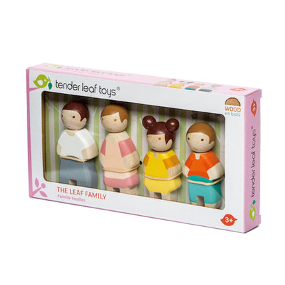 Figurine membri familei Leaf, din lemn premium - 4 piese - TL8141
