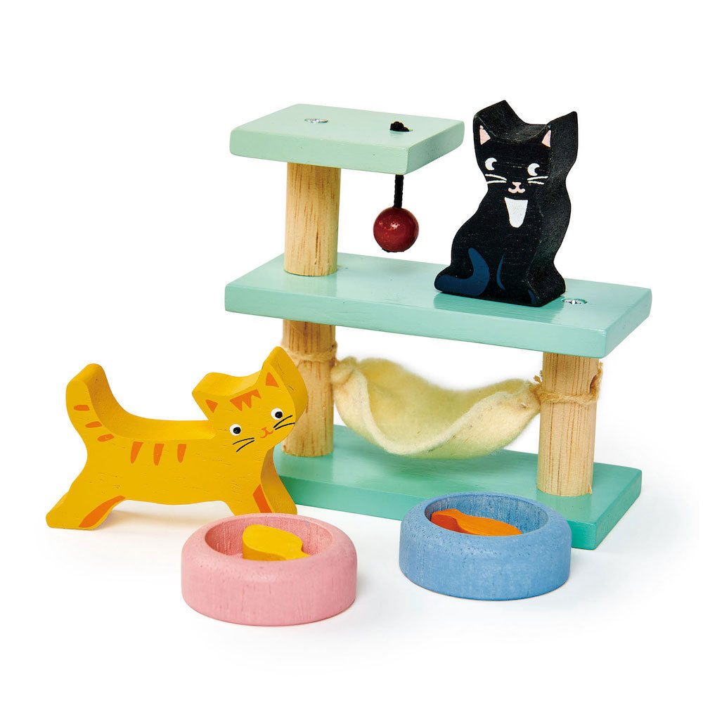 Imagine Set figurine pisici, din lemn premium, pentru casute de papusi -  TL8161
