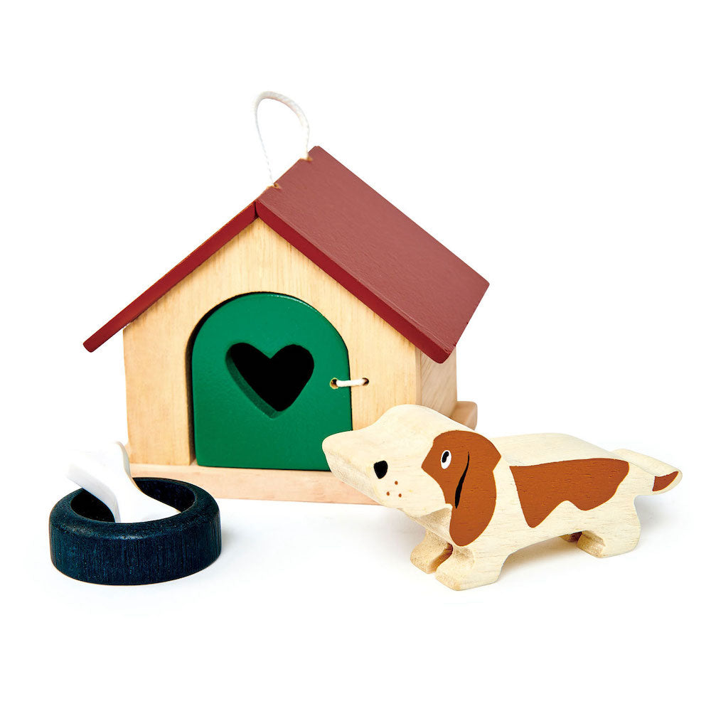 Imagine Set figurina caine , din lemn premium, pentru casute de papusi -TL8162