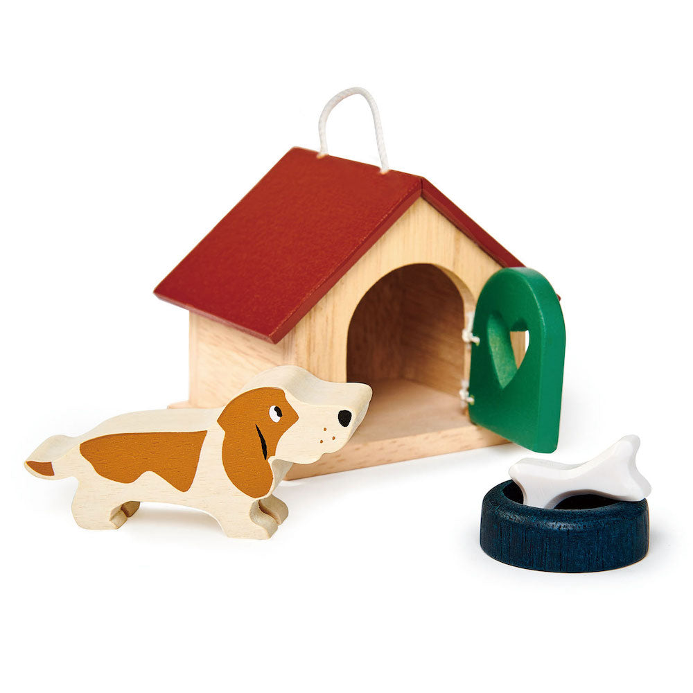 Imagine Set figurina caine , din lemn premium, pentru casute de papusi -TL8162